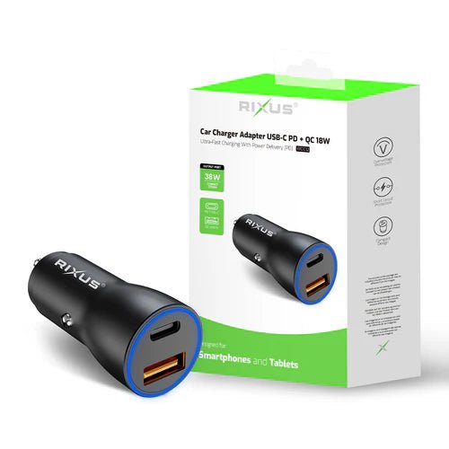 Carregador de Carro USB-C + USB-A 38W - iGrade